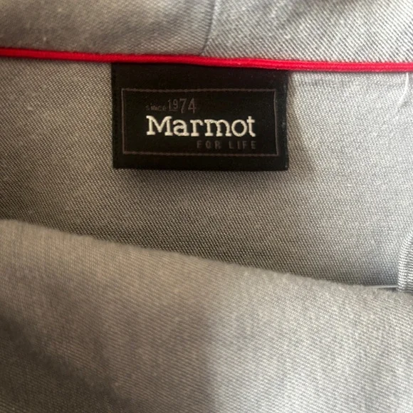 Marmot Gray Button Down Shirt Cowl Neck Stretch Cotton Blend Outdoor Casual - Picture 4 of 5